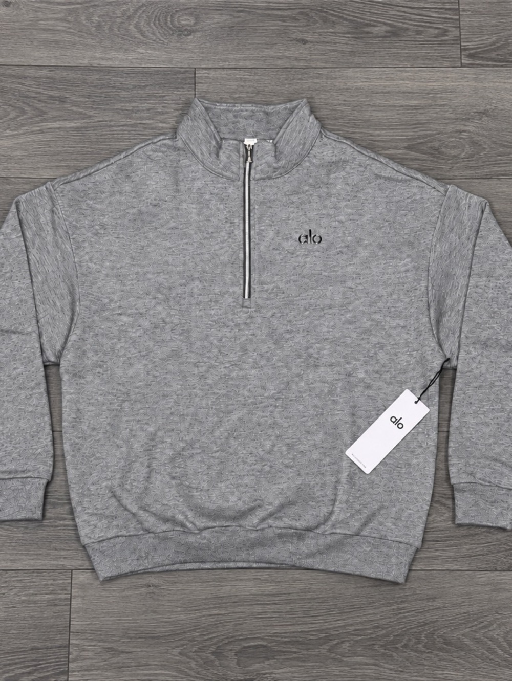 Alo Yoga Grey Quarter Zip Pullover Sweatshirt Size M NWT